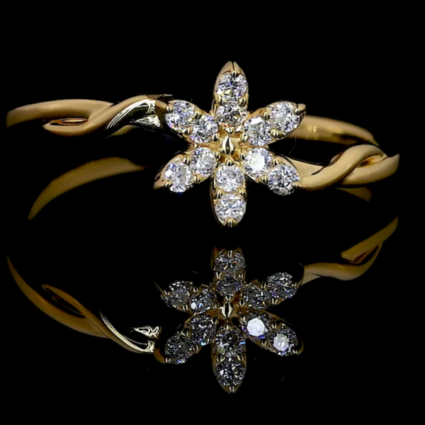 Round Cut Lab-Created Diamond Women's Engagement Ring Yellow Gold Plated