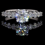 Yellow Gold Round Shape White Lab Grown DiamondWomen Wedding Ring