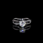 Women's Round Diamond Engagement Ring in White Gold