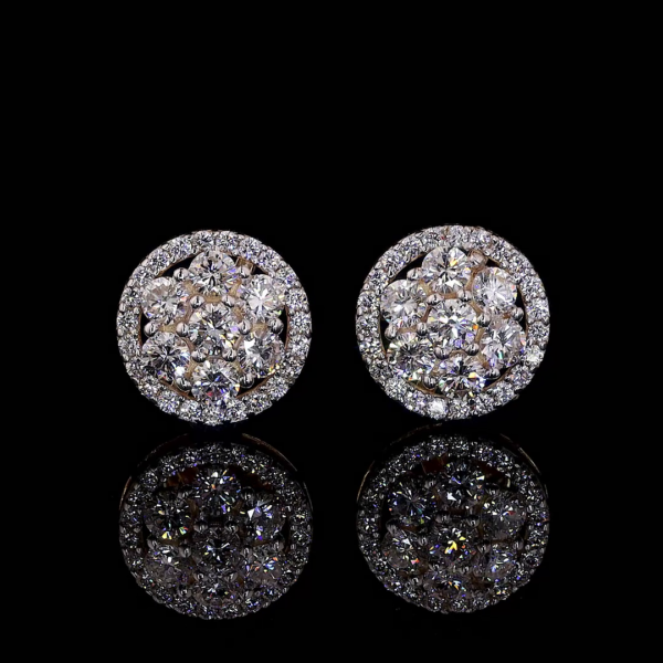 Fabulous Design Love Series Diamond Round Illusion Cluster Earring