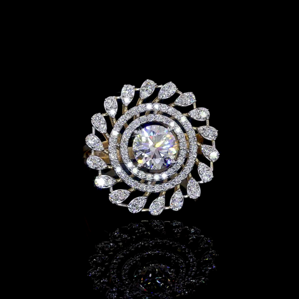 Pear And Round Moissanite Band ring For Women vvs clarity