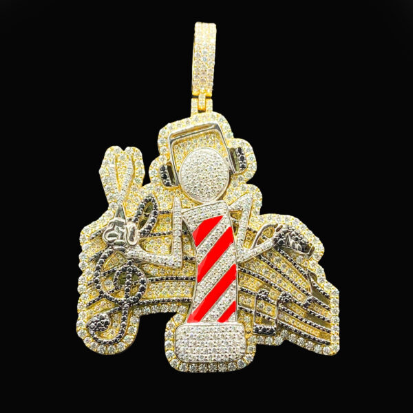 silver pleted moissanite Diamond Hip Hop Pendant Jewelry for Men's