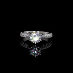 Diamond Moissanite engagement women's Ring