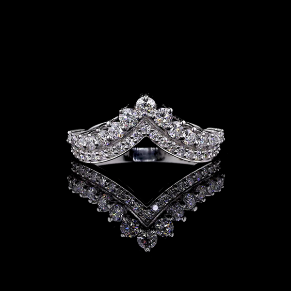 Diamond Chevron Awesome Promise Band ring