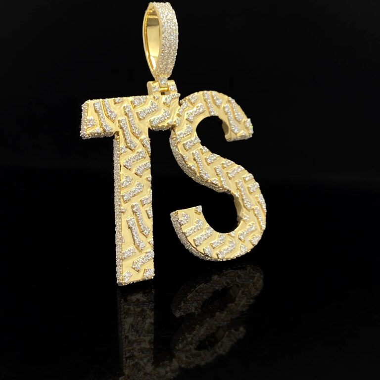 custom pendant bling jewelry gold plated hip hop style