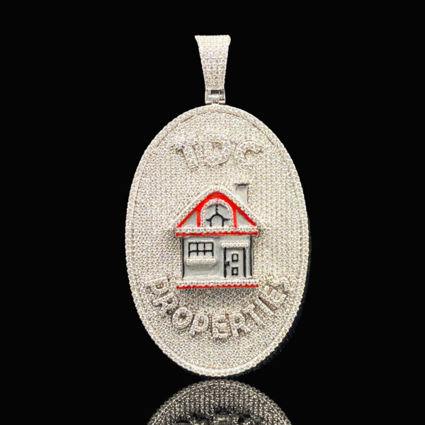 Custom Logo silver moissanite Diamond Iced Hip Hop Pendant Jewelry