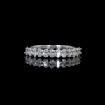 Round Cut Moissanite Wedding Band 12-Stone Moissanite Diamond Ring