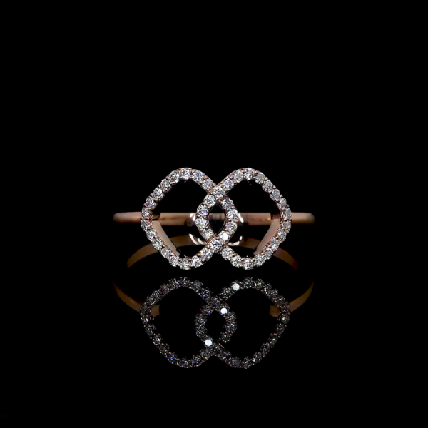 Infinity Twist Lab Diamond Ring Round Cut Women's Engagement Ring