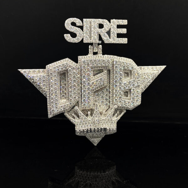 Custom Logo moissanite Diamond Iced Pendant Necklace VVS Clarity Hip Hop pendant