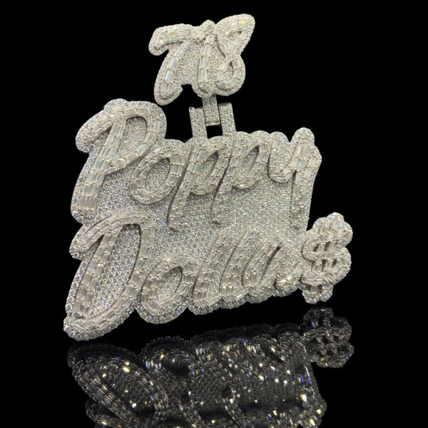 Custom silver plated Hiphop Iced Diamond Pendant Necklace