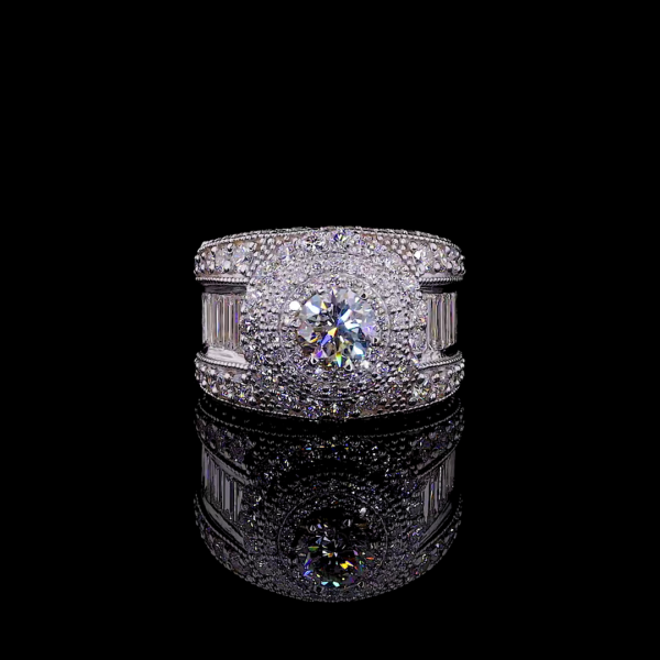 Luxury Cluster Ring vvs clarity Modern Pave, Unisex.