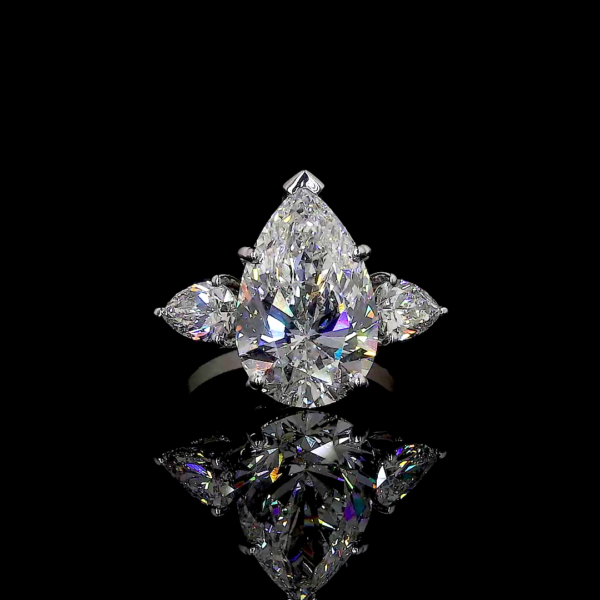 luxury Majestic Pear Ring Three-Stone for Women