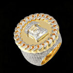 Sterling Silver Bling Design Iced Out Jesus Face Hip Hop Ring