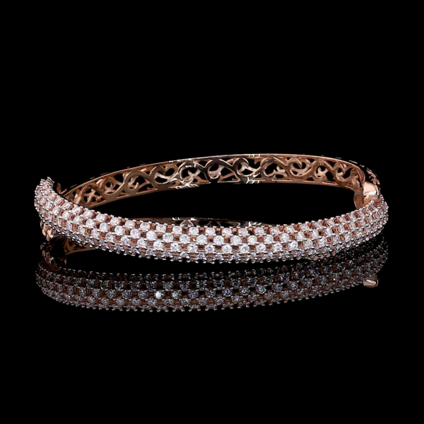 Rose Gold Lab-Grown Round Diamond bracelete Women's Grace VVS Clarity