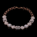 Yellow Gold Lab-Grown Round Diamond Floral Bracelet Women's Luxury