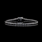 White Gold Lab-Grown Round Ruby & Diamond Tennis Bracelet, Womens Luxury